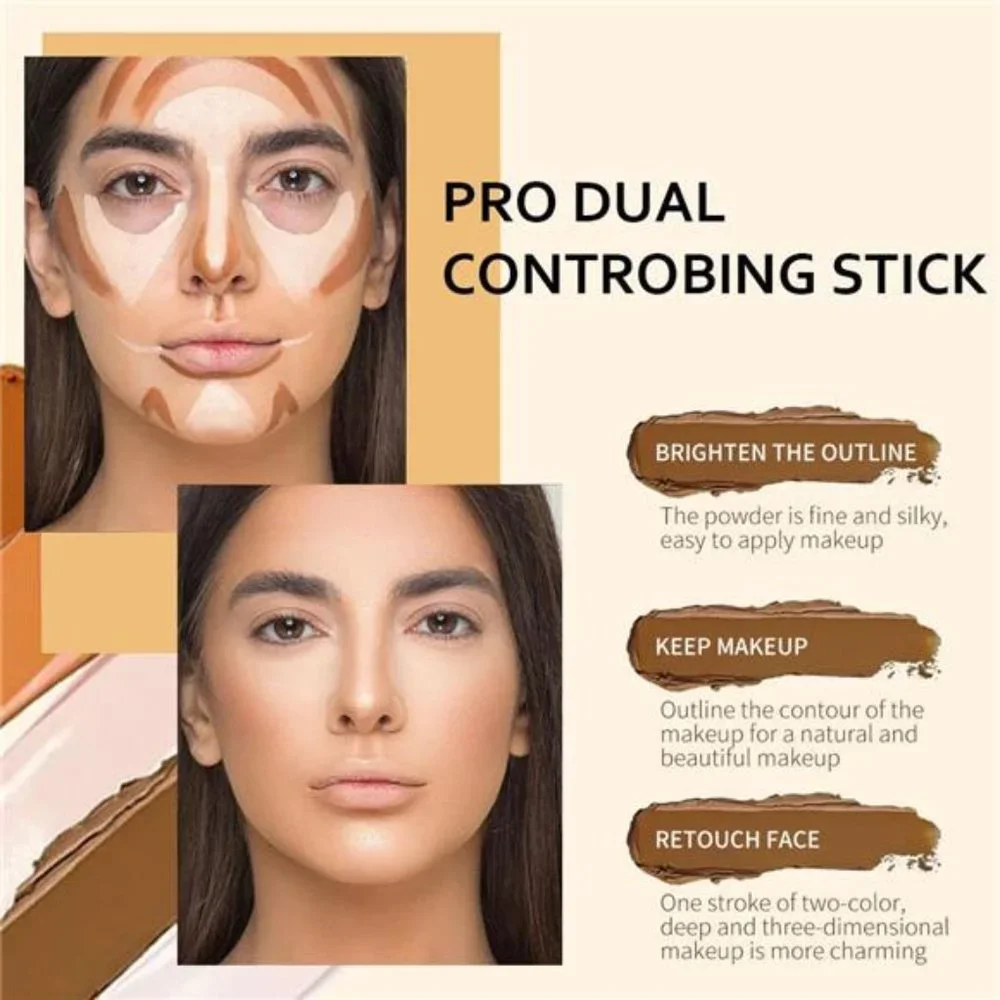 4 Colors Cream Contour Sticks Makeup Kit for Light Medium Skin 1#,3#